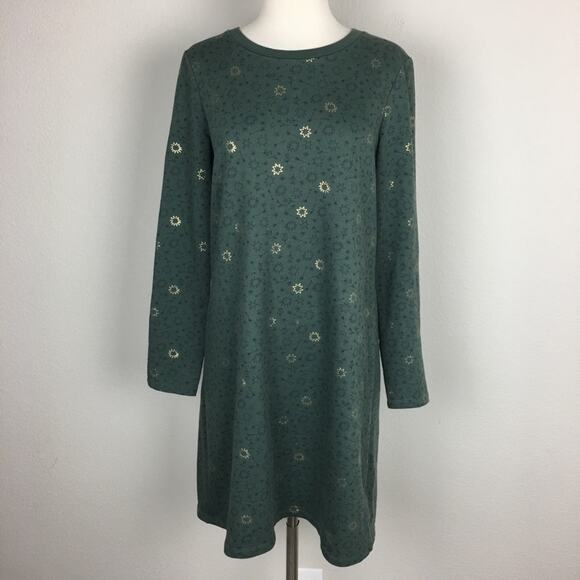 Boden Green Sweatshirt   Knit Star Print Shift  Dress 4 - Picture 1 of 8